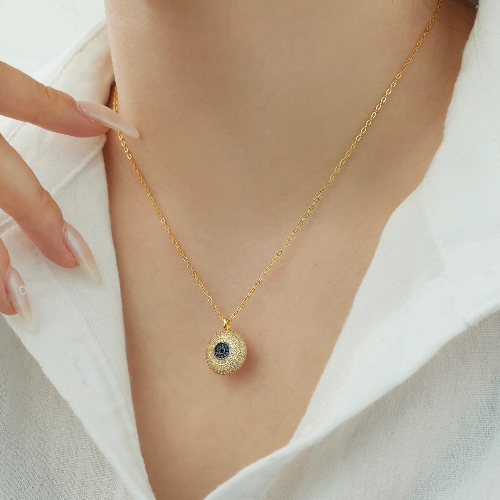Silver S925 Evil Eye Zircon Necklace